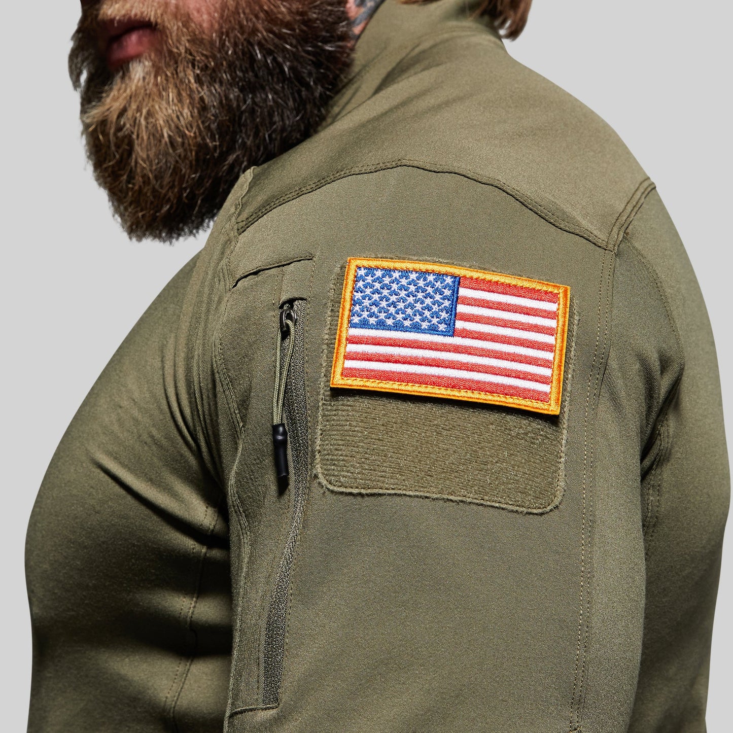 LONG SLEEVE OP TOP- OD GREEN