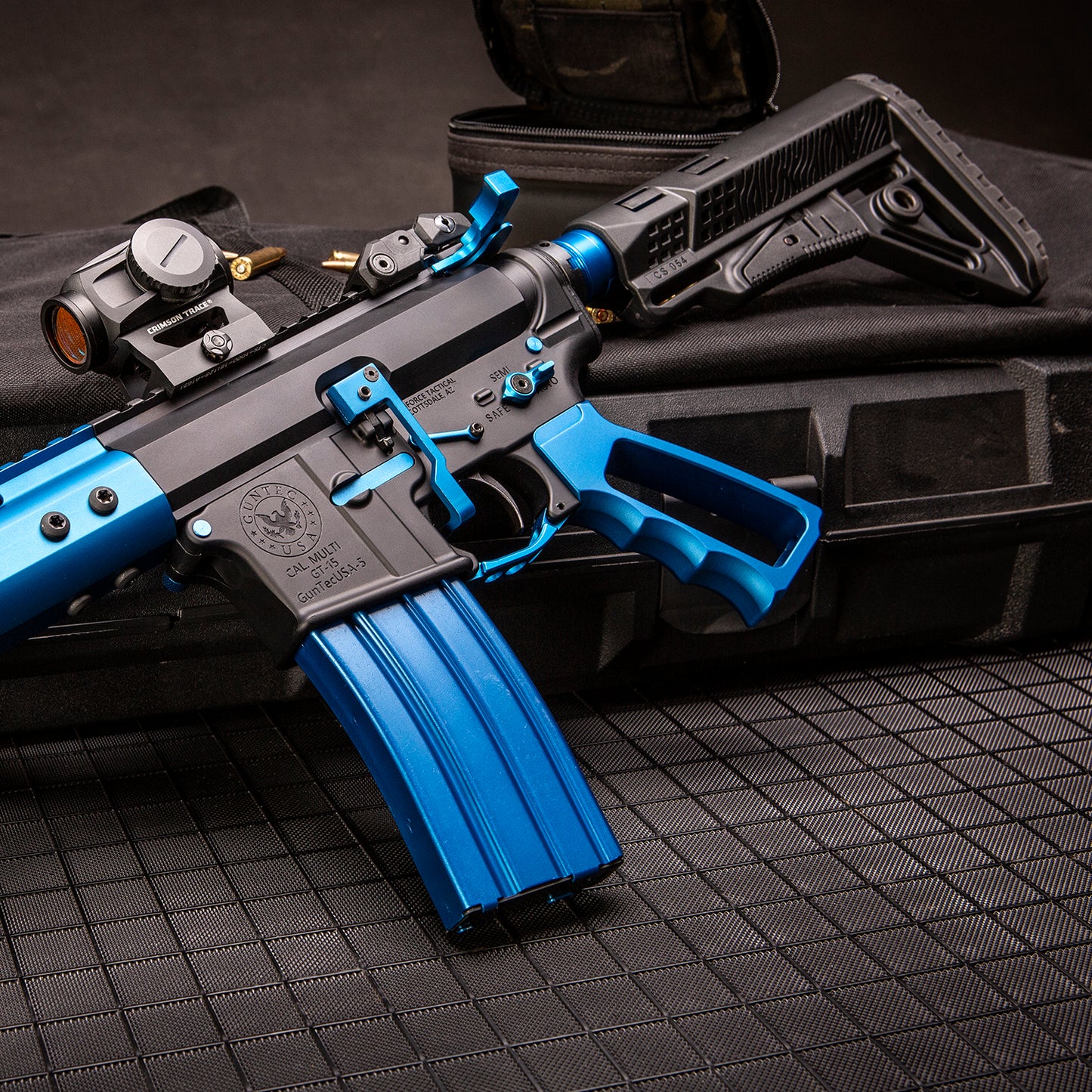 AR 5.56 CAL ALUMINUM 30 RND MAG WITH ANTI - TILT FOLLOWER (ANODIZED BLUE) - 1838 TAC SUPPLY LLC