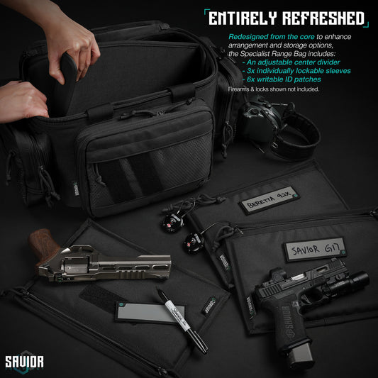 PISTOL RANGE BAG - SPECIALIST SERIES OBSIDIAN BLACK - 1838 TAC SUPPLY LLC