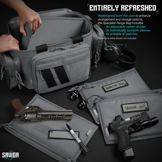 PISTOL RANGE BAG - SPECIALIST SERIES SW GRAY - 1838 TAC SUPPLY LLC