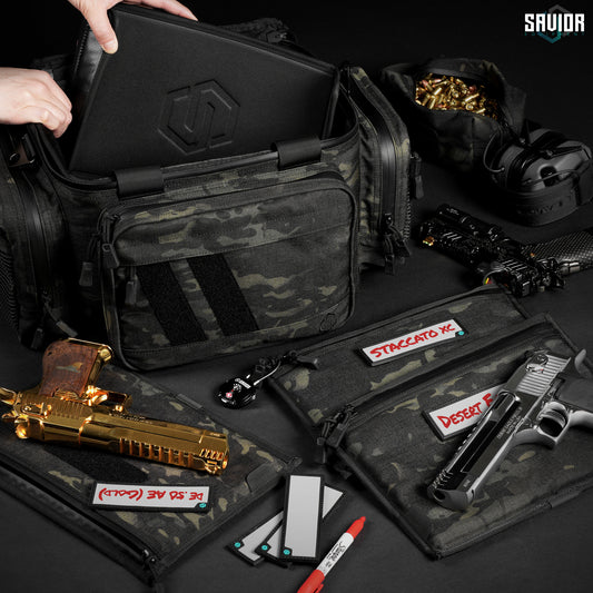PISTOL RANGE BAG - SPECIALIST SERIES MULTICAM BLACK - 1838 TAC SUPPLY LLC