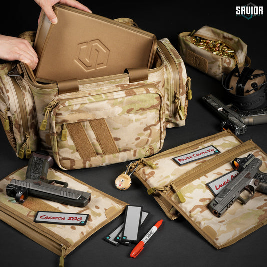 PISTOL RANGE BAG - SPECIALIST SERIES CAMO MULTICAM ARID - 1838 TAC SUPPLY LLC