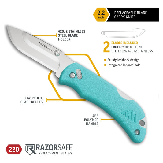 2.2 RAZOR - MINI (Seafoam PMS, 2 Drop - Pt Polished Blades) - 1838 TAC SUPPLY LLC