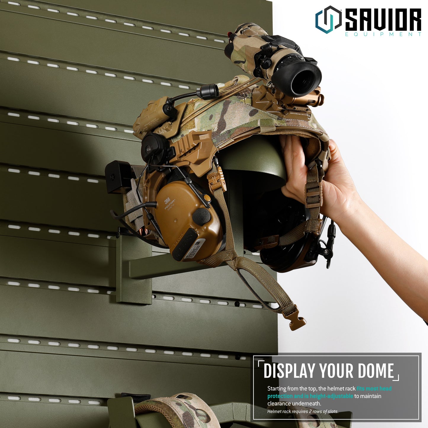 OLIVE DRAB GREEN WALL RACK SYSTEM ATTACHMENTS - H.A.B RACK
