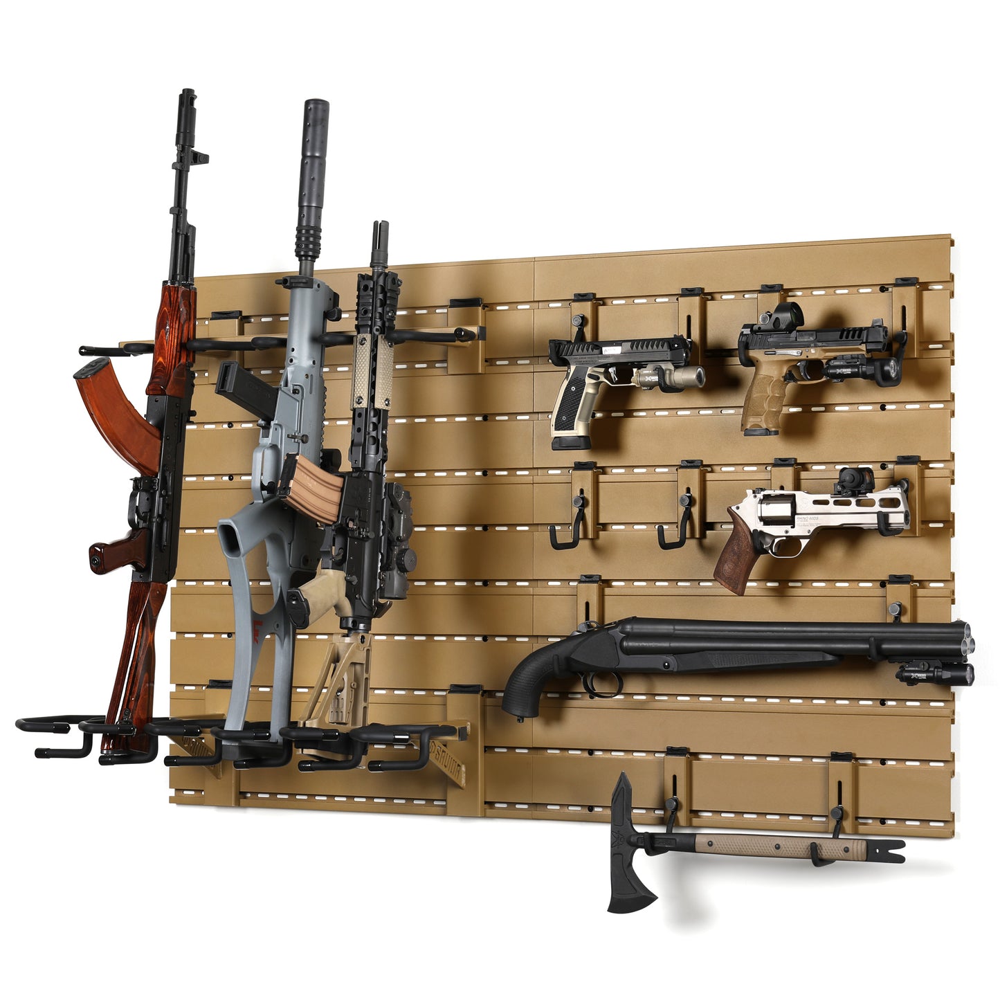 RAL 8000 TAN WALL RACK SYSTEM - 10 PANEL KIT W/ ATTACHMENTS