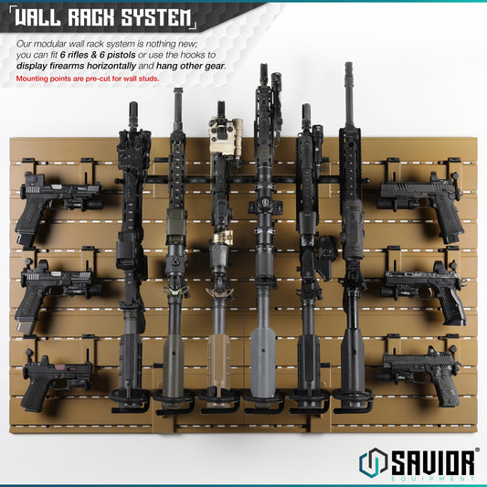 RAL 8000 TAN WALL RACK SYSTEM - 10 PANEL KIT W/ ATTACHMENTS - 1838 TAC SUPPLY LLC