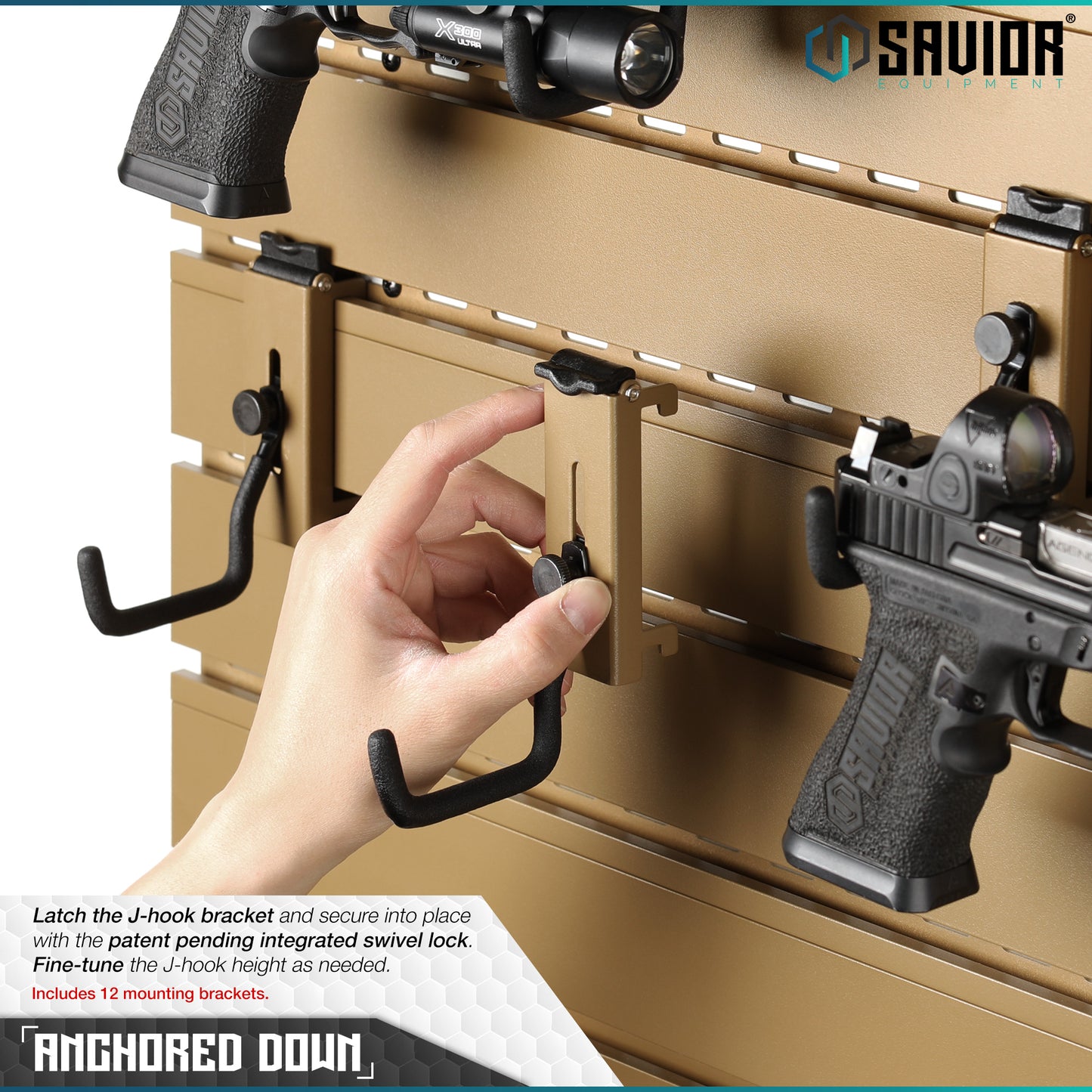 RAL 8000 TAN WALL RACK SYSTEM - 10 PANEL KIT W/ ATTACHMENTS