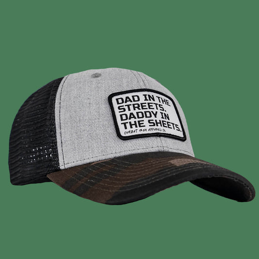 DAD IN THE STREETS. DADDY IN THE SHEETS SNAPBACK HAT - 1838 TAC SUPPLY LLC