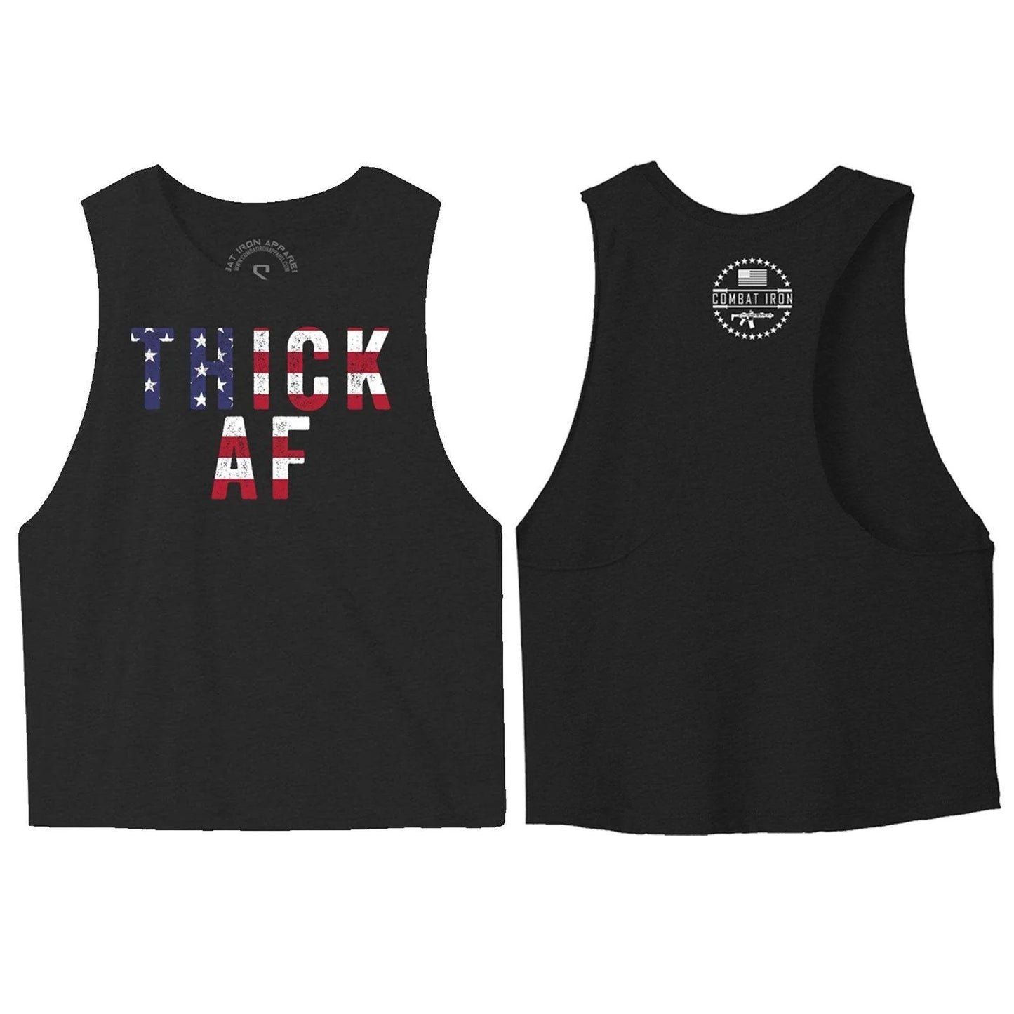 THICK AF USA EDITION CROP TOP BLACK - 1838 TAC SUPPLY LLC