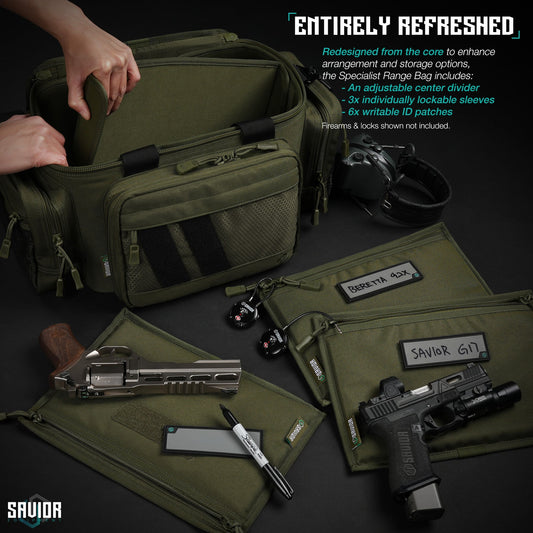 PISTOL RANGE BAG - SPECIALIST SERIES - OD GREEN - 1838 TAC SUPPLY LLC