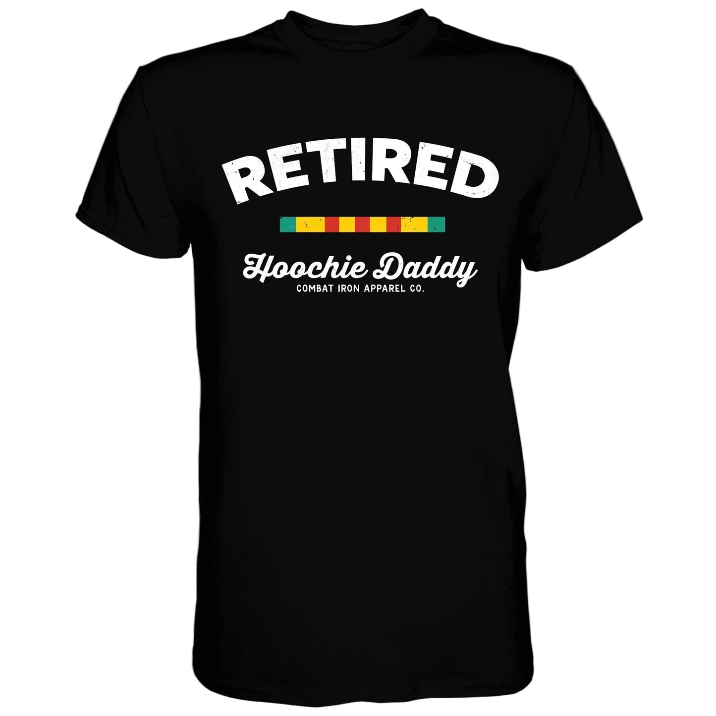 RETIRED HOOCHIE DADDY VETERAN RIBBONS MEN'S T - SHIRT BLACK - 1838 TAC SUPPLY LLC