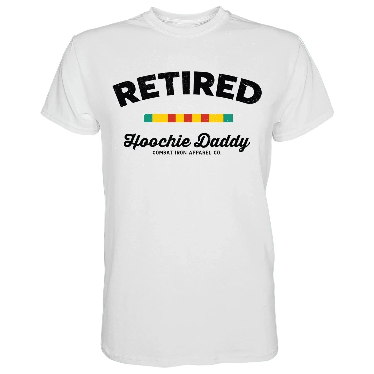 RETIRED HOOCHIE DADDY VETERAN RIBBONS MEN'S T - SHIRT WHITE - 1838 TAC SUPPLY LLC