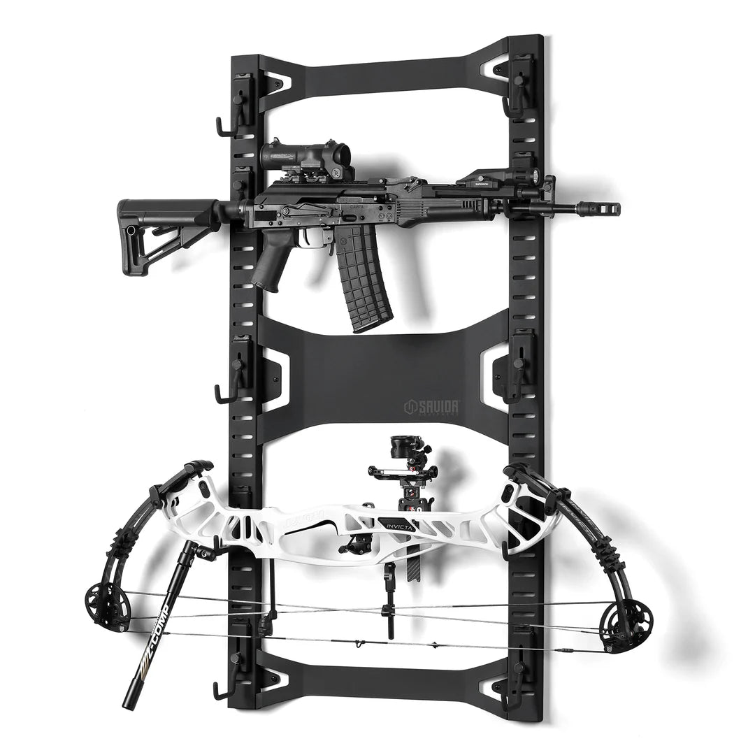 OBSIDIAN BLACK HORIZONTAL WALL RACK W/ 10 HOOKS