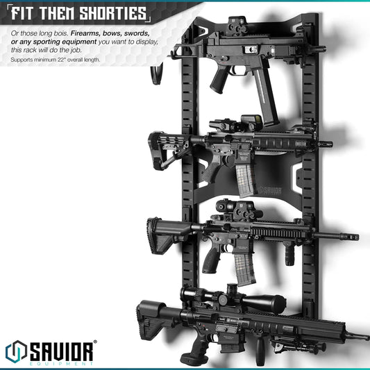 OBSIDIAN BLACK HORIZONTAL WALL RACK W/ 10 HOOKS - 1838 TAC SUPPLY LLC