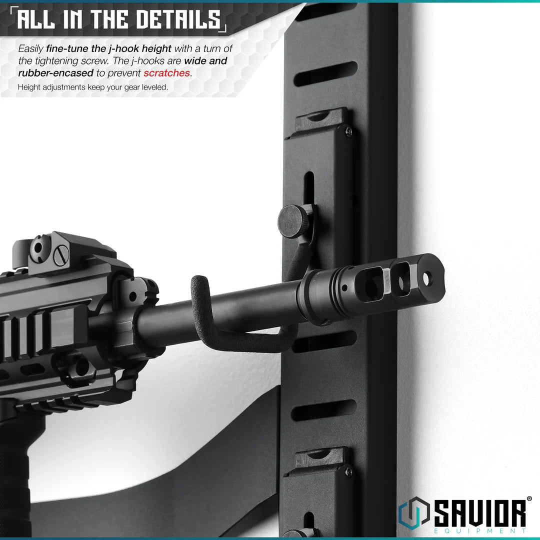 OBSIDIAN BLACK HORIZONTAL WALL RACK W/ 10 HOOKS