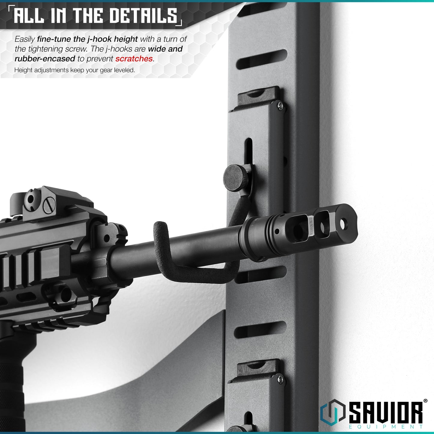 SW GRAY HORIZONTAL WALL RACK W/ 10 HOOKS