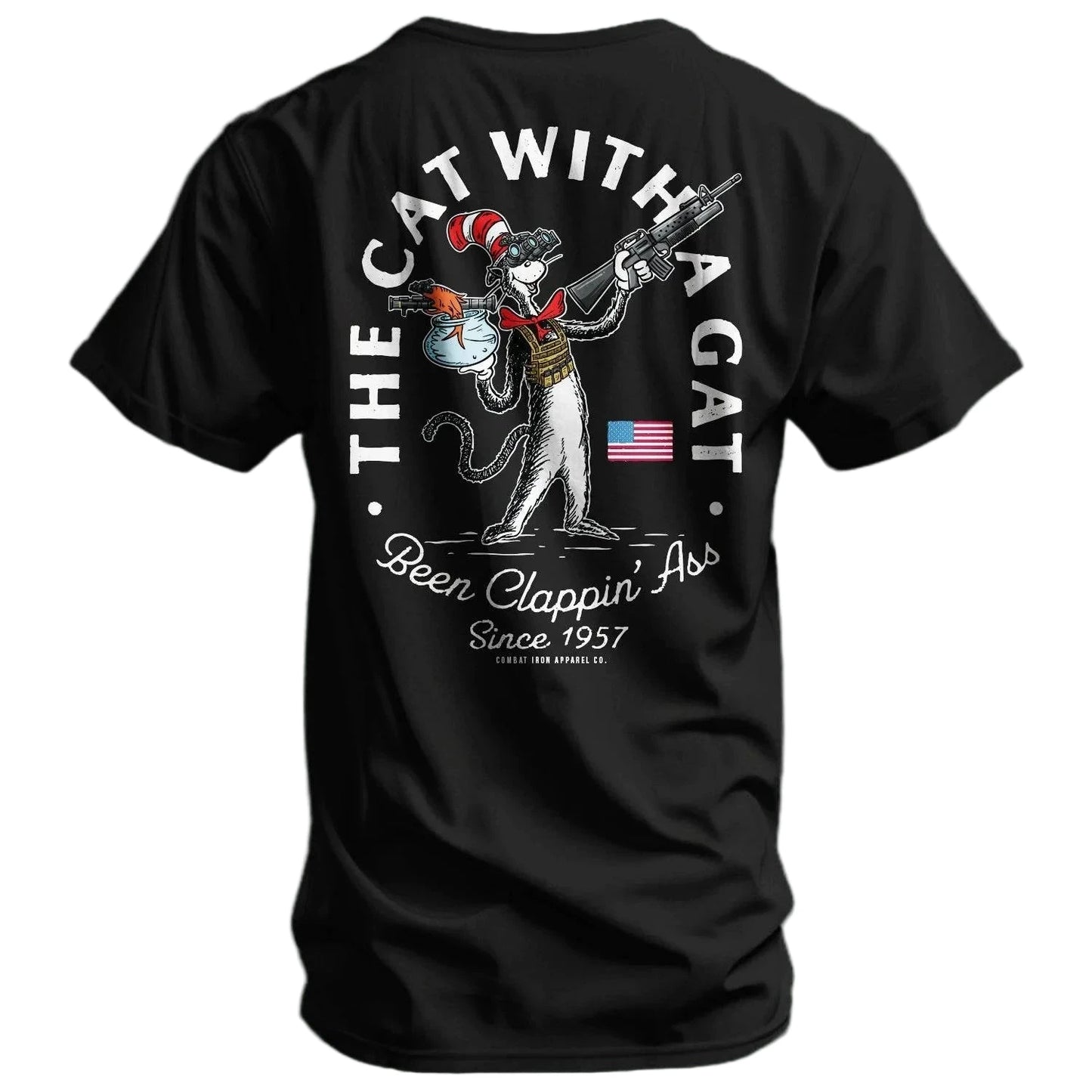 "THE CAT WITH A GAT" MEN'S T SHIRT - 1838 TAC SUPPLY LLC