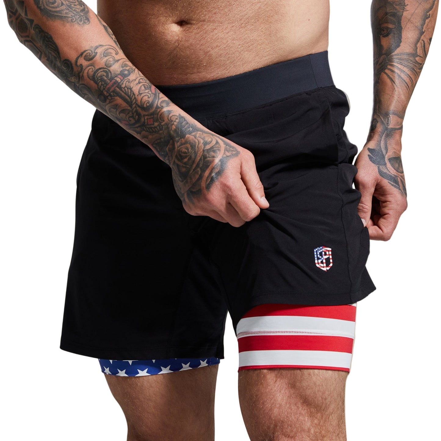 VERSATILE SHORT W/ COMPRESSION 7" BLACK LIBERTY - 1838 TAC SUPPLY LLC