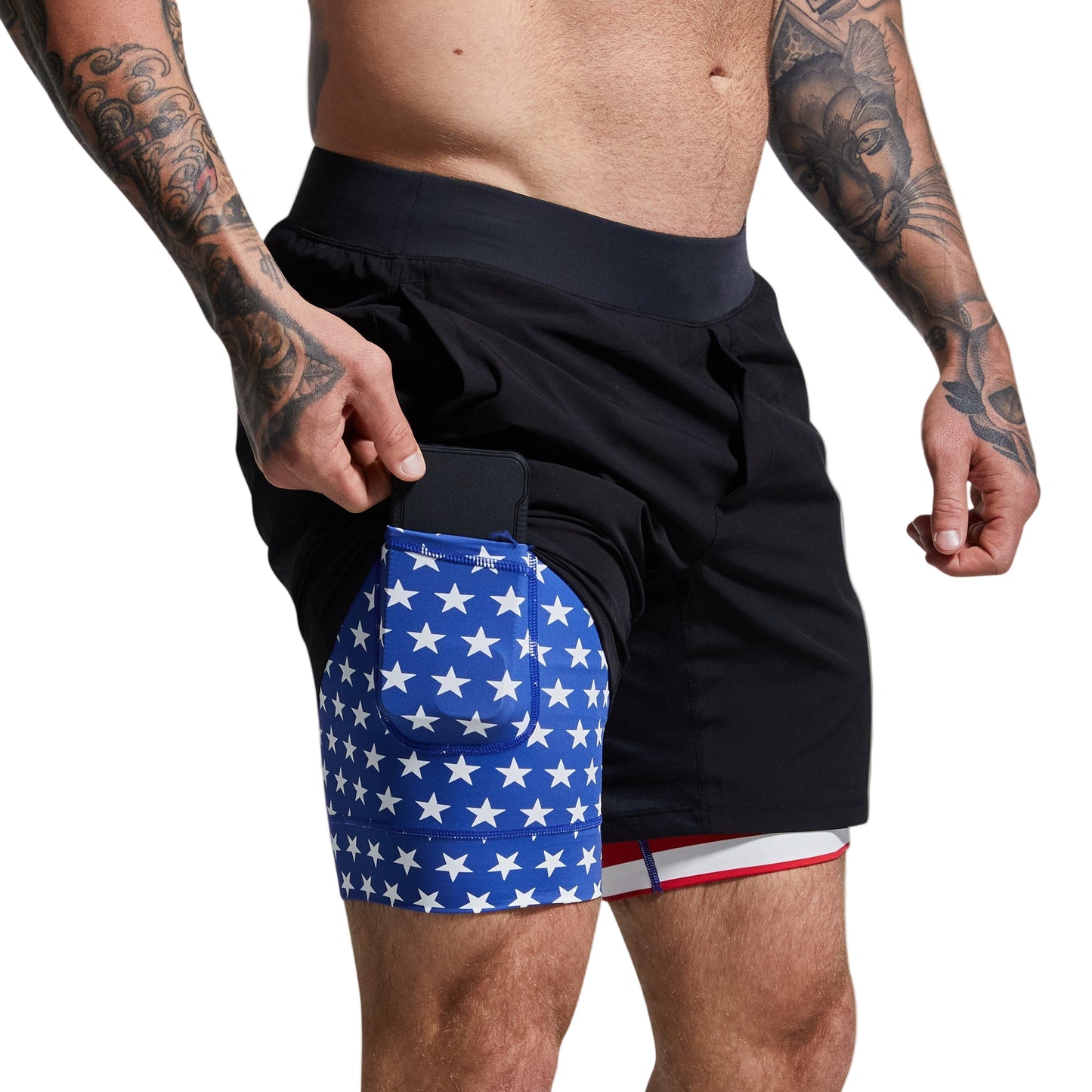 VERSATILE SHORT W/ COMPRESSION 7" BLACK LIBERTY - 1838 TAC SUPPLY LLC