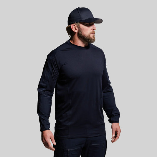 LONG SLEEVE OP TOP- POLICE BLUE