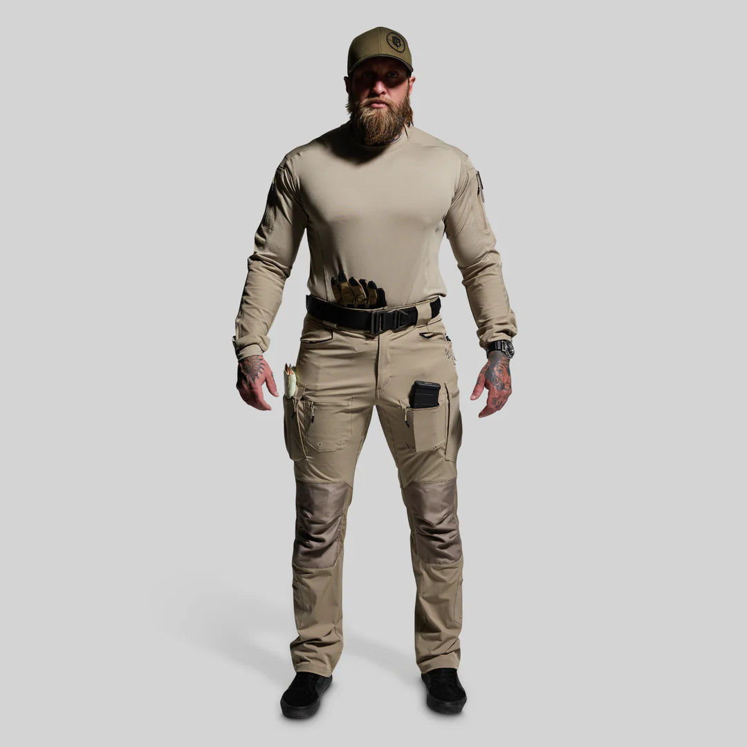 LONG SLEEVE OP TOPS- DESERT TAN