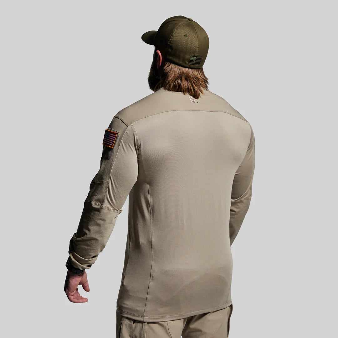 LONG SLEEVE OP TOPS- DESERT TAN