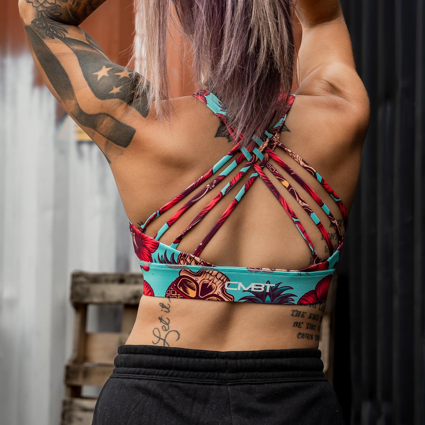 CROSS-STRAP ELITE TRAINING EDITION SPORTS BRA | TEAL PINEAPPLE EXPRESS