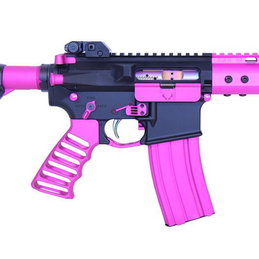 AR 5.56 CAL ALUMINUM 30 RND MAG WITH ANTI - TILT FOLLOWER (ANODIZED PINK) - 1838 TAC SUPPLY LLC
