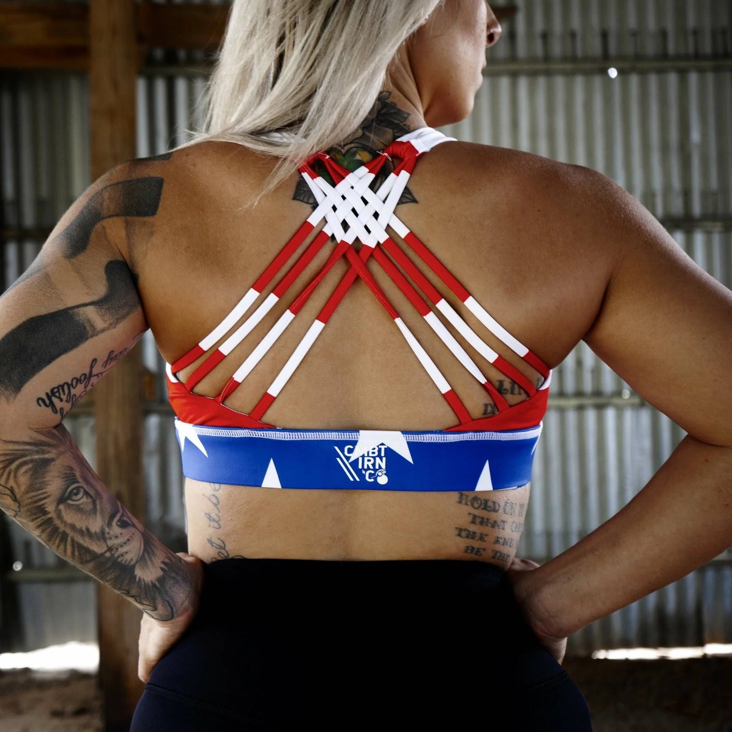 CROSS-STRAP ELITE TRAINING EDITION SPORTS BRA | AMERICAN FLAG