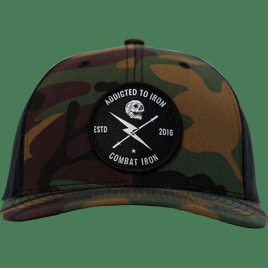 ADDICTED TO IRON PATCH DAD HAT - 1838 TAC SUPPLY LLC
