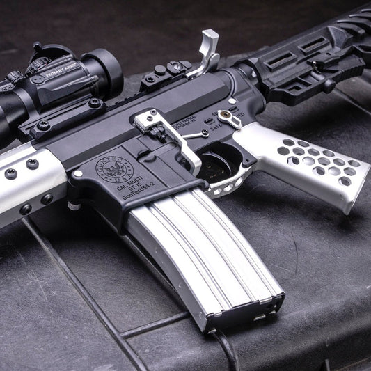 AR 5.56 CAL ALUMINUM 30 RND MAG WITH ANTI - TILT FOLLOWER (ANODIZED CLEAR) - 1838 TAC SUPPLY LLC