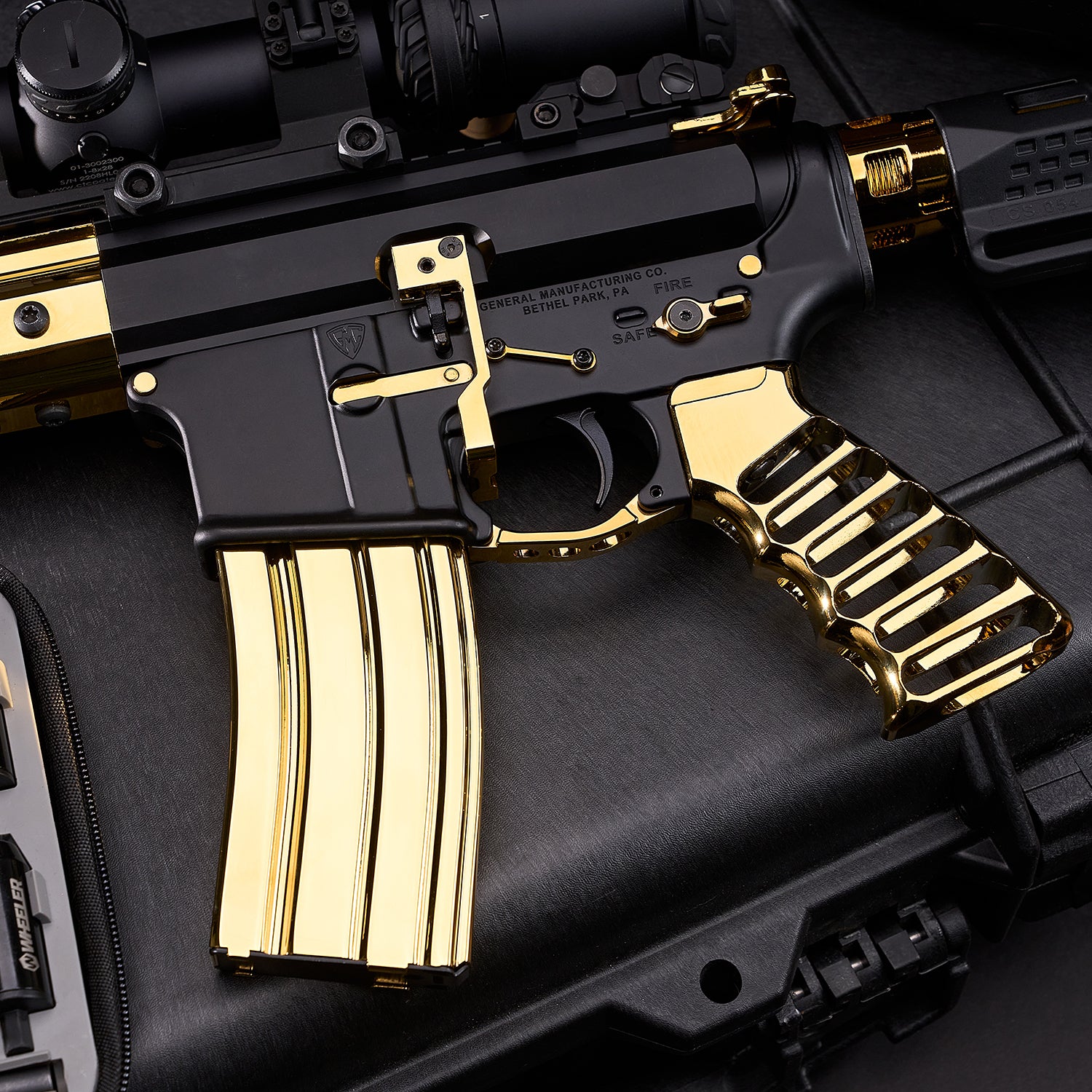 AR 5.56 CAL ALUMINUM 30 RND MAG WITH ANTI - TILT FOLLOWER (GOLD PLATED) - 1838 TAC SUPPLY LLC