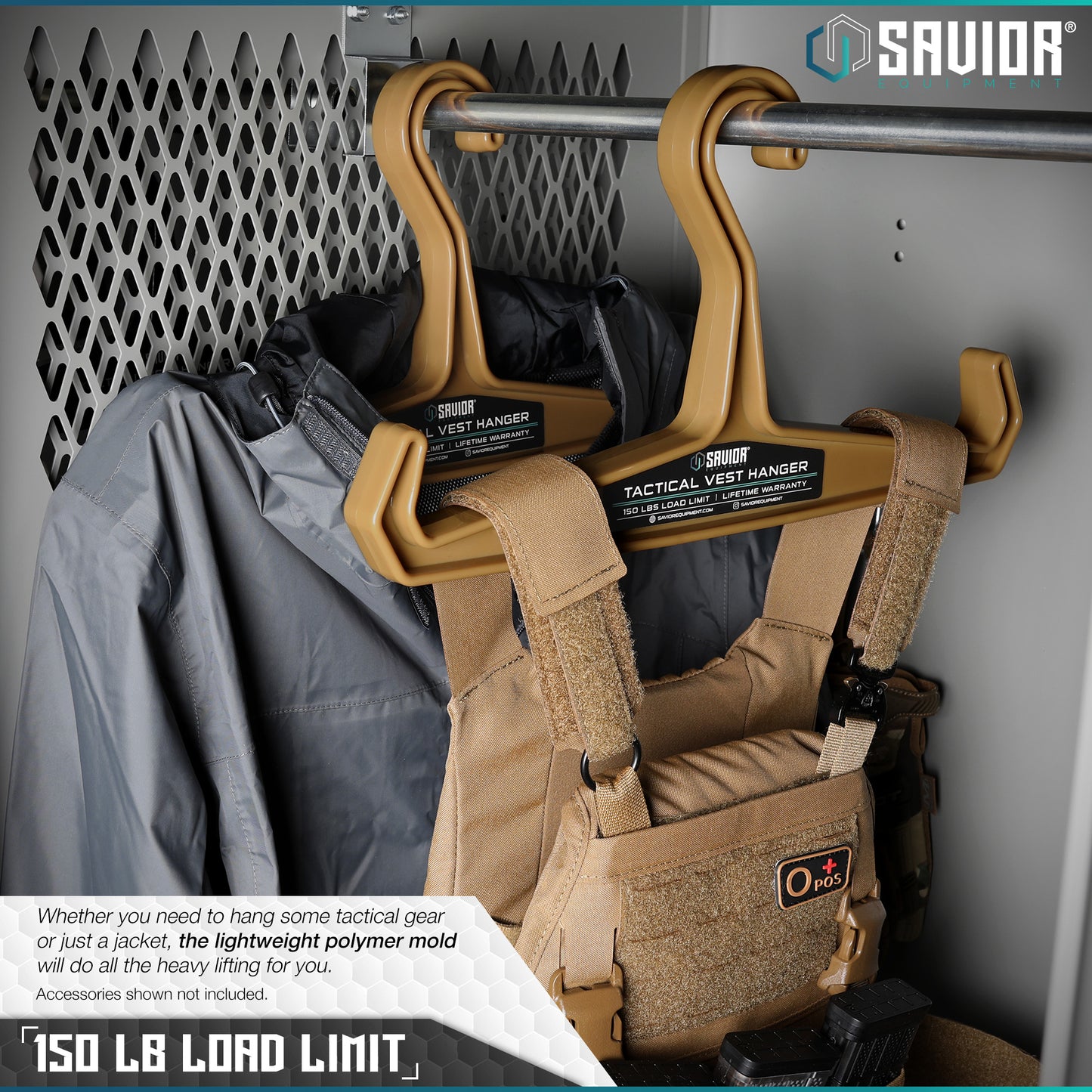 RAL 8000 TAN VEST HANGER - 2 PACK - 1838 TAC SUPPLY LLC