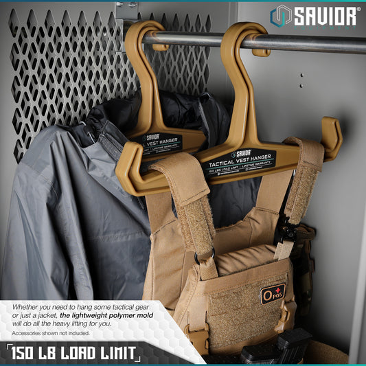 RAL 8000 TAN VEST HANGER - 2 PACK - 1838 TAC SUPPLY LLC