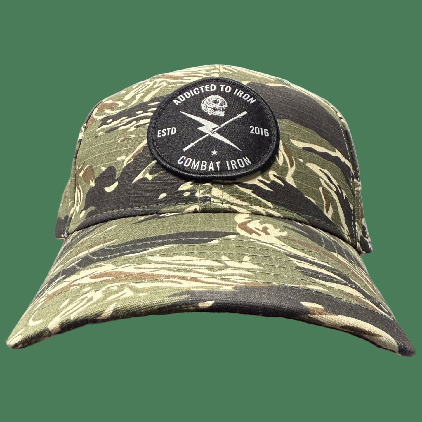 ADDICTED TO IRON PATCH DAD HAT - 1838 TAC SUPPLY LLC
