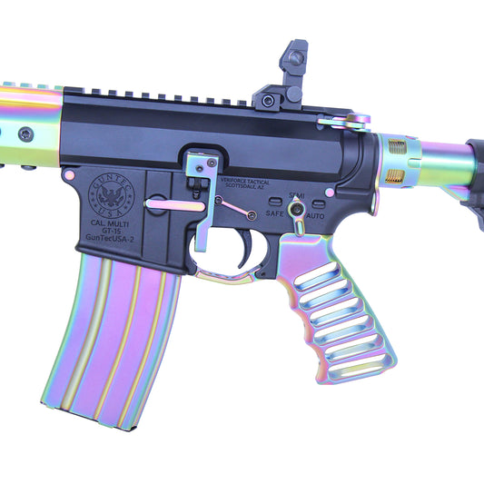 AR 5.56 CAL ALUMINUM 30 RND MAG WITH ANTI - TILT FOLLOWER (MATTE RAINBOW PVD COATED) - 1838 TAC SUPPLY LLC