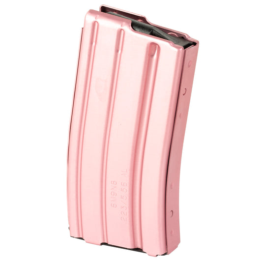 DURAMAG, Magazine, 223 Remington/556NATO/300 Blackout, 20 Rounds, Fits AR - 15, Black AGF Follower, Aluminum, Pink - 1838 TAC SUPPLY LLC