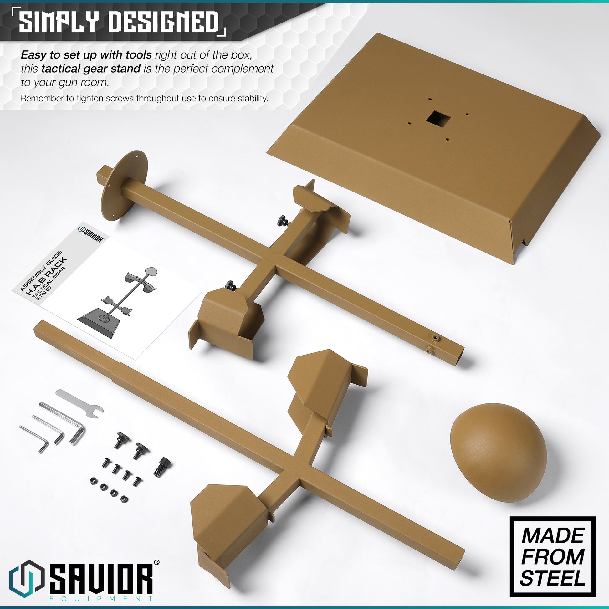 TAN H.A.B RACK - TACTICAL GEAR STAND - 1838 TAC SUPPLY LLC