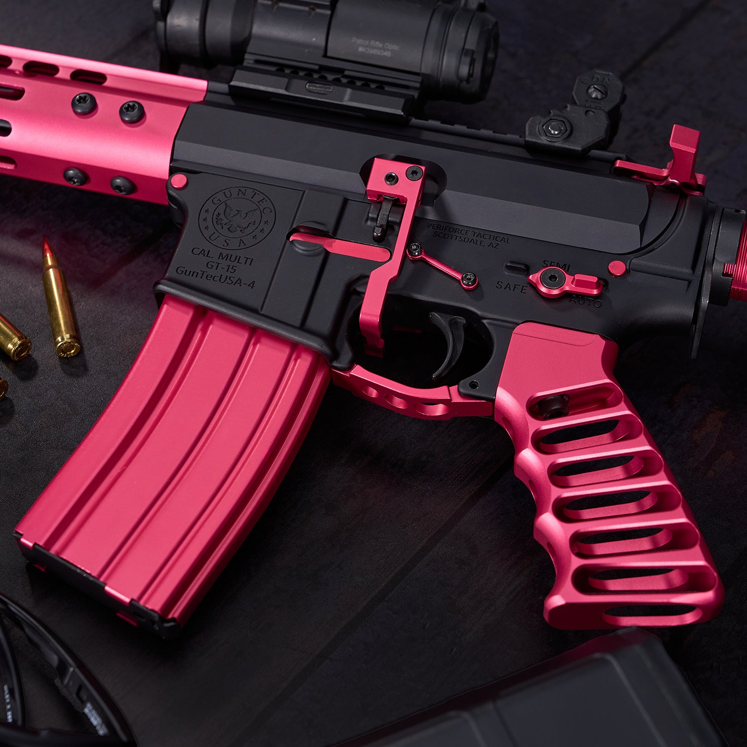 AR 5.56 CAL ALUMINUM 30 RND MAG WITH ANTI - TILT FOLLOWER (ANODIZED ROSE) - 1838 TAC SUPPLY LLC