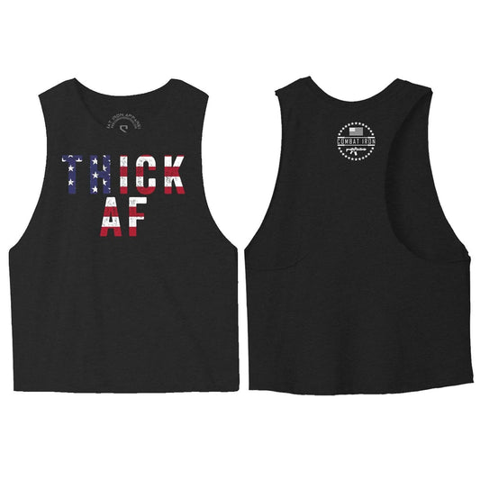 THICK AF USA EDITION CROP TOP BLACK - 1838 TAC SUPPLY LLC