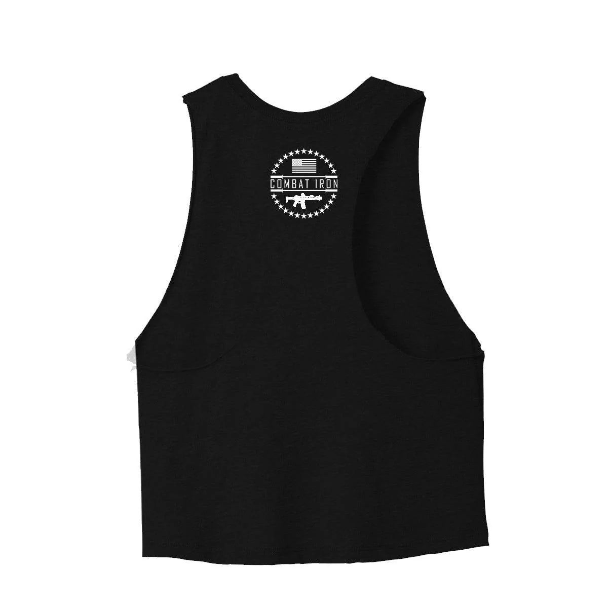 FAT [FIT] AF LADIES RACERBACK CROP TOP BLACK - 1838 TAC SUPPLY LLC