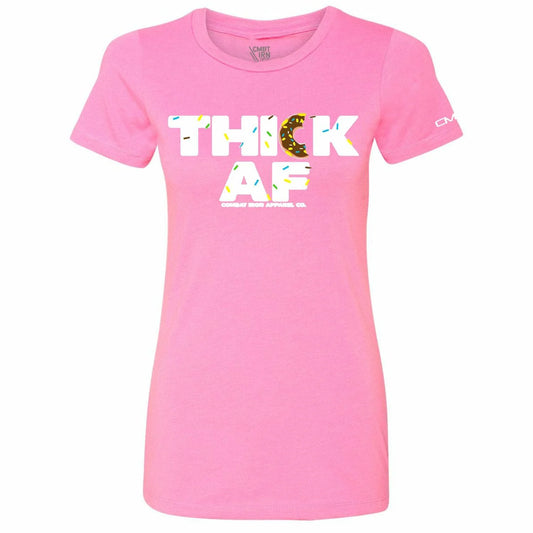 THICK AF DONUT EDITION WOMEN'S T - SHIRT PINK - 1838 TAC SUPPLY LLC
