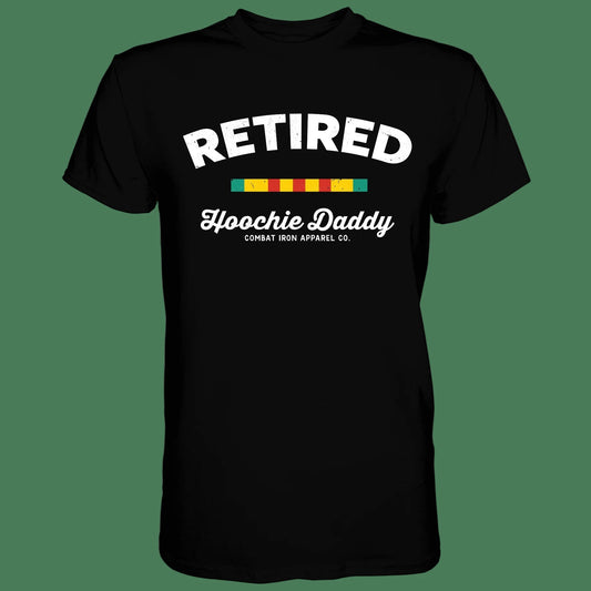 RETIRED HOOCHIE DADDY VETERAN RIBBONS MEN'S T - SHIRT BLACK - 1838 TAC SUPPLY LLC
