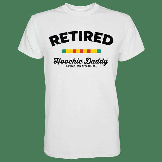 RETIRED HOOCHIE DADDY VETERAN RIBBONS MEN'S T - SHIRT WHITE - 1838 TAC SUPPLY LLC