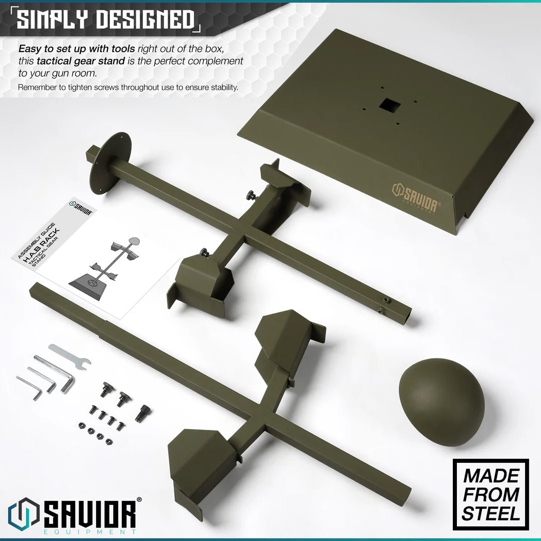 OLIVE DRAB GREEN H.A.B RACK - TACTICAL GEAR STAND - 1838 TAC SUPPLY LLC