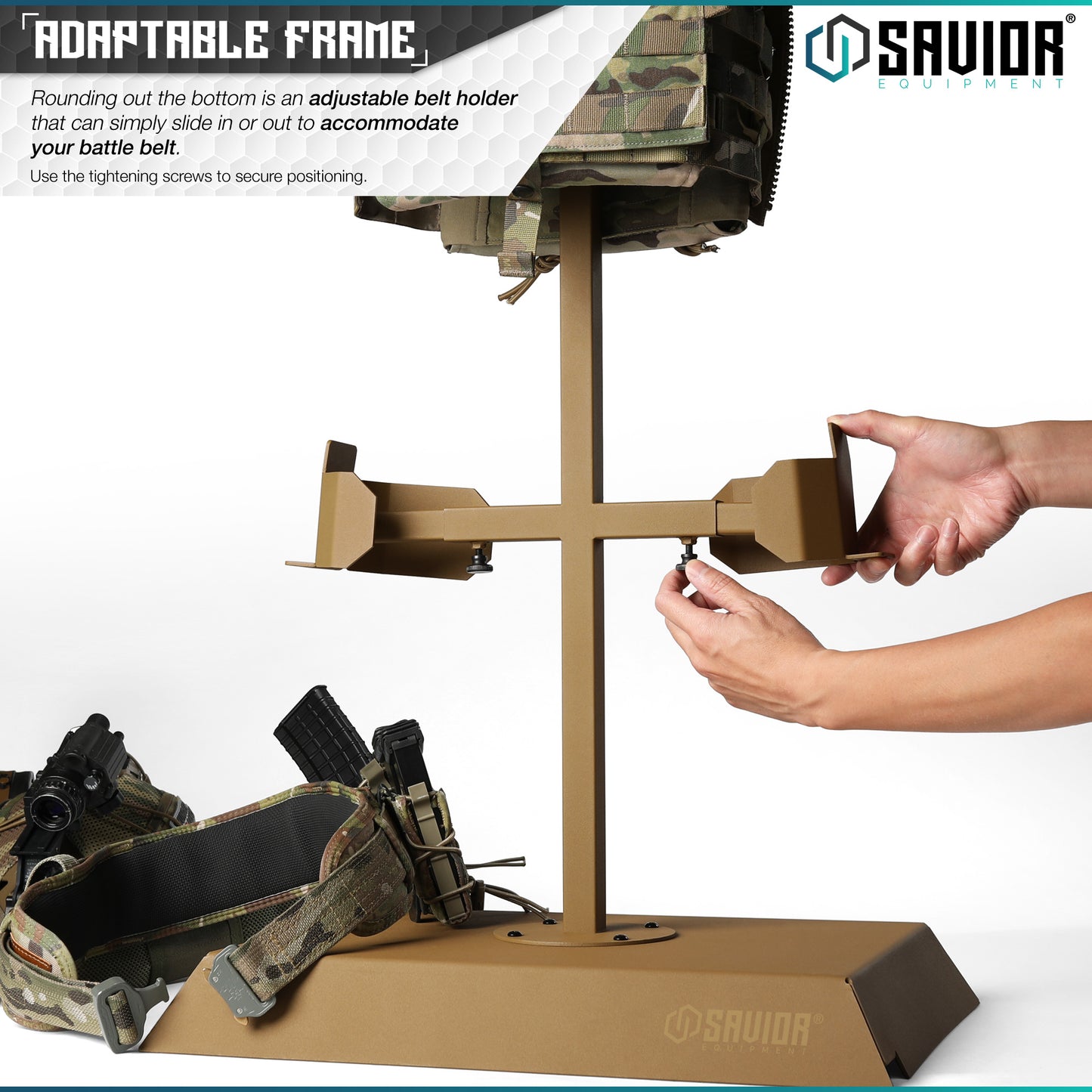 TAN H.A.B RACK - TACTICAL GEAR STAND - 1838 TAC SUPPLY LLC