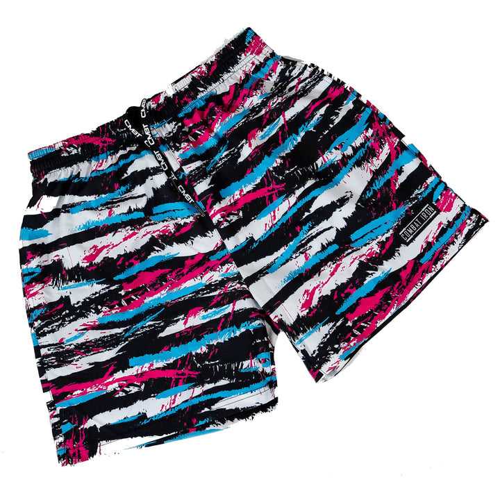 SPRING BREAK TIGER STRIPE CAMO MEN'S PERFORMANCE TRAINING SHORTS V3 | 5.5"