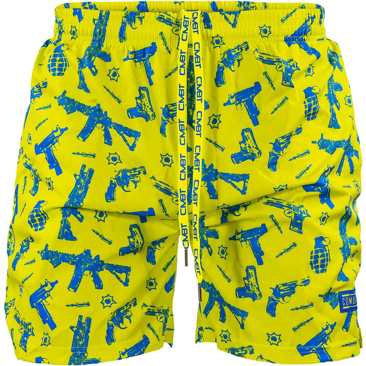 YELLOW BLUE GUN MEN'S PERFORMANCE TRAINING SHORTS V3 | FREEDOM KEEPER EDITION